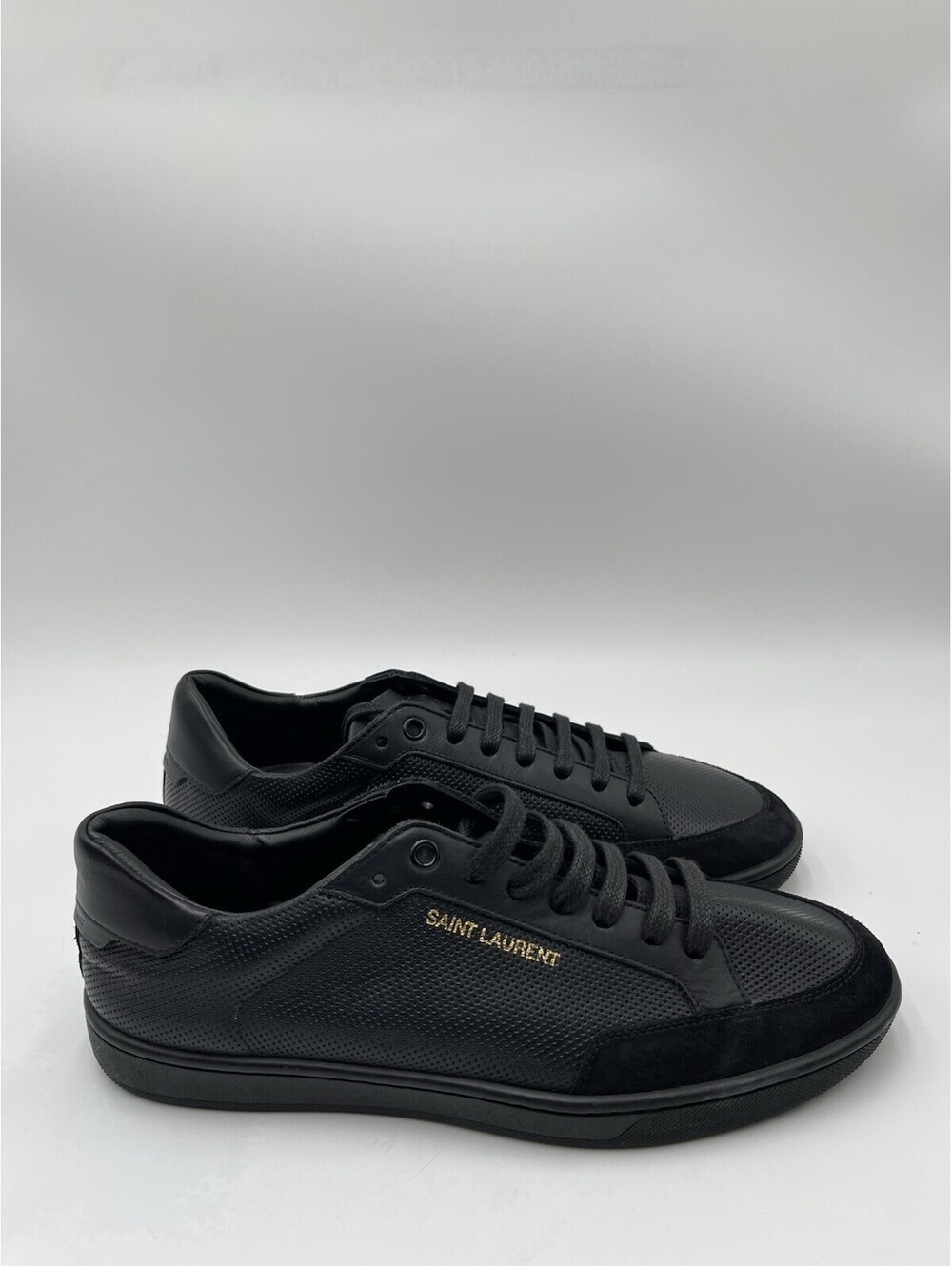 Men’s Saint Laurent Court Classic SL/10 low-top Black Leather sneakers Size 41